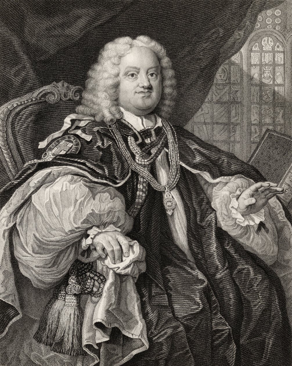 Benjamin Hoadly, graviert von Benjamin Holl (1808-84) aus 