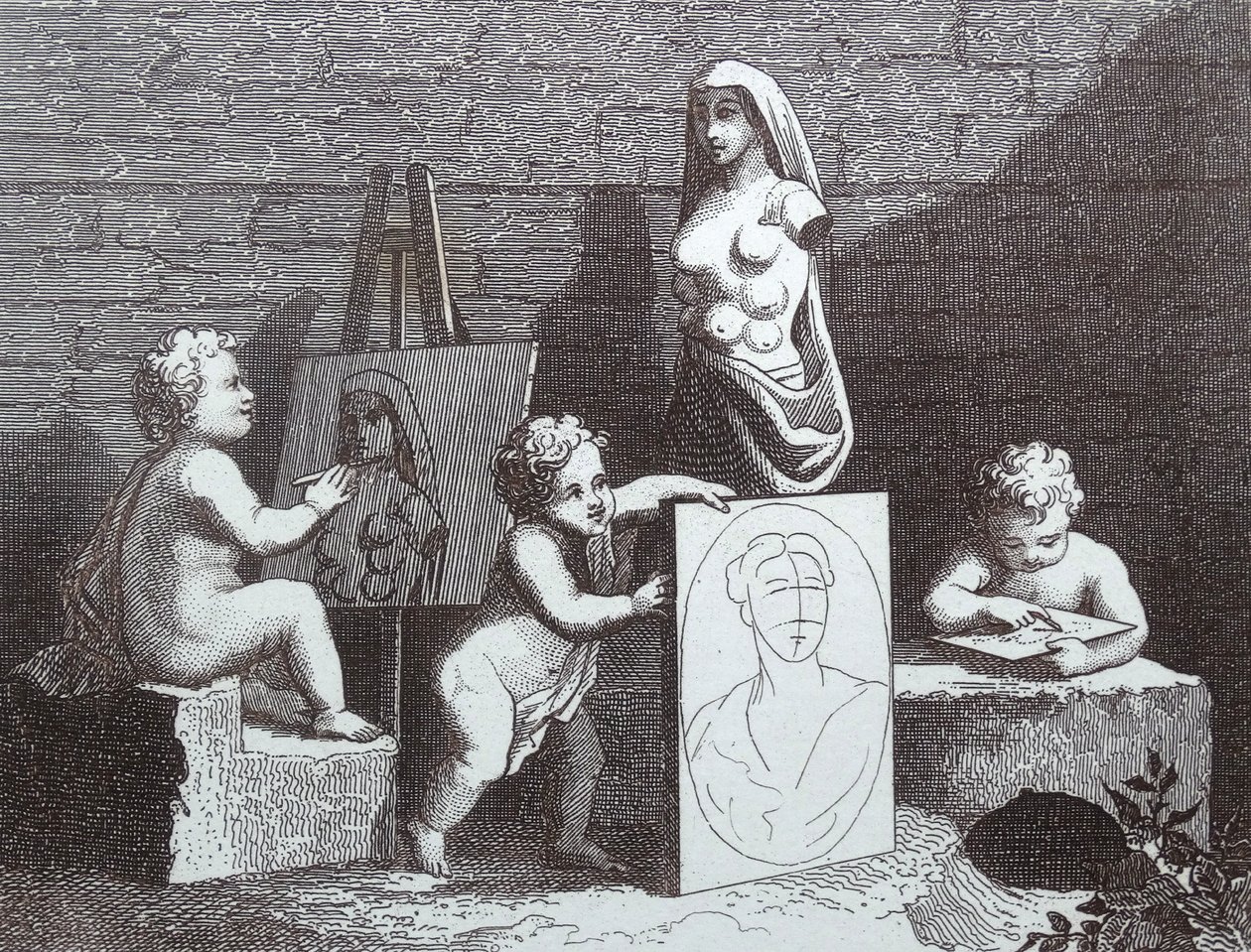 Jungen, die die Natur beobachten von William Hogarth