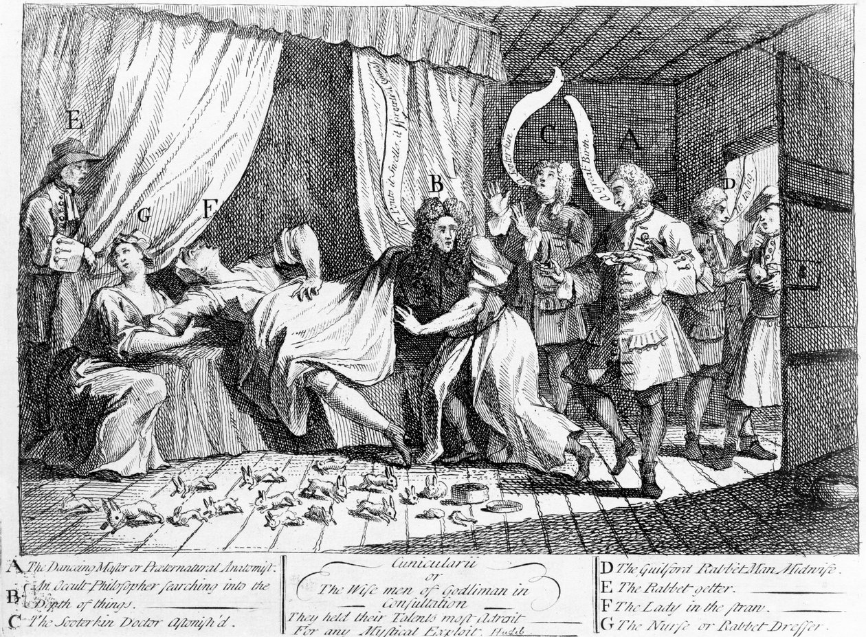 Cunicularii oder die Weisen von Godliman in Beratung, 1726 von William Hogarth