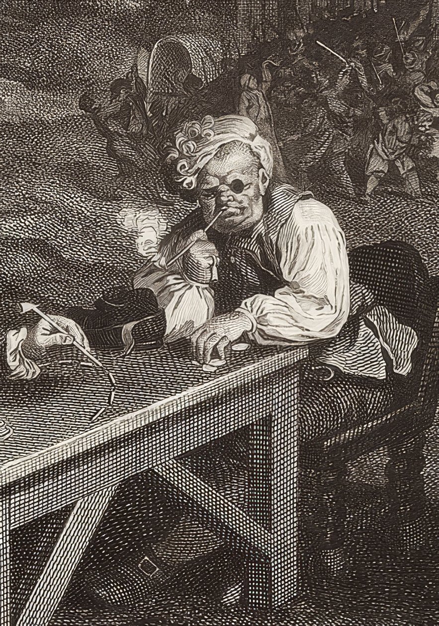 Die Parlamentswahlen. Blatt 2: Stimmenfang (Detail) von William Hogarth