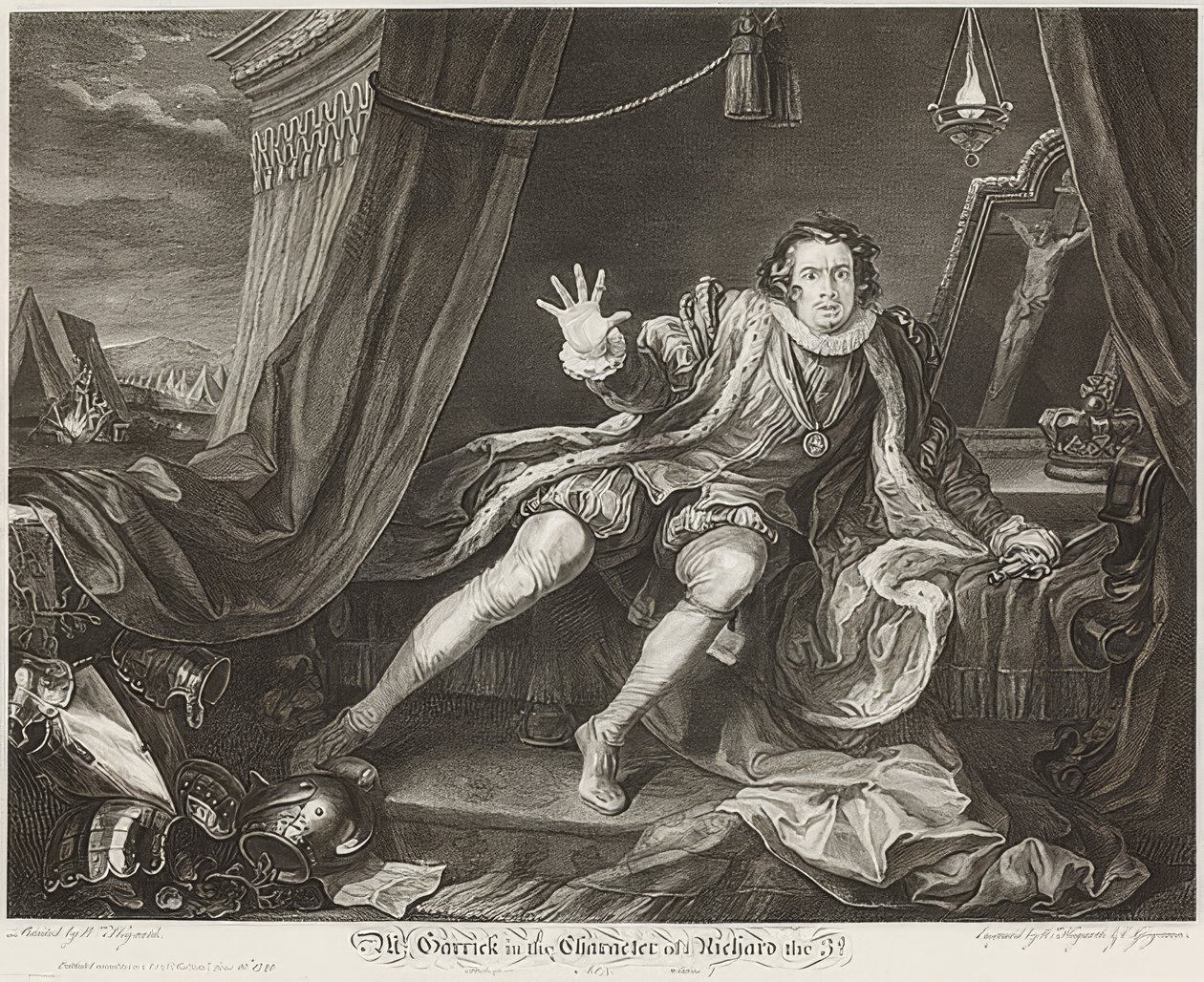 Garrick in der Rolle Richards III. von William Hogarth