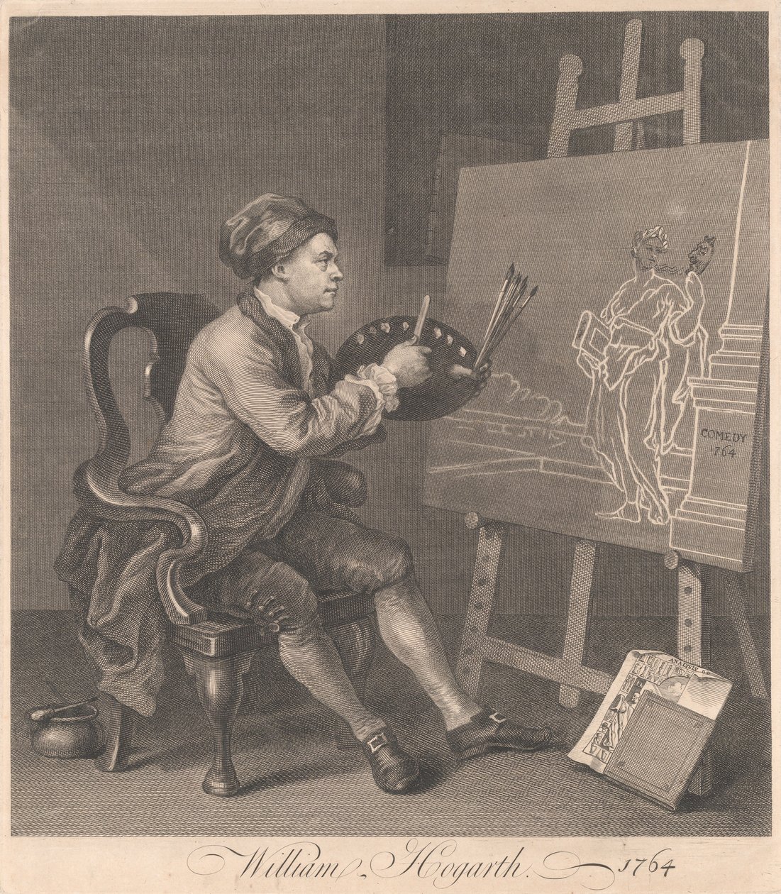 Hogarth malt die Komische Muse von William Hogarth