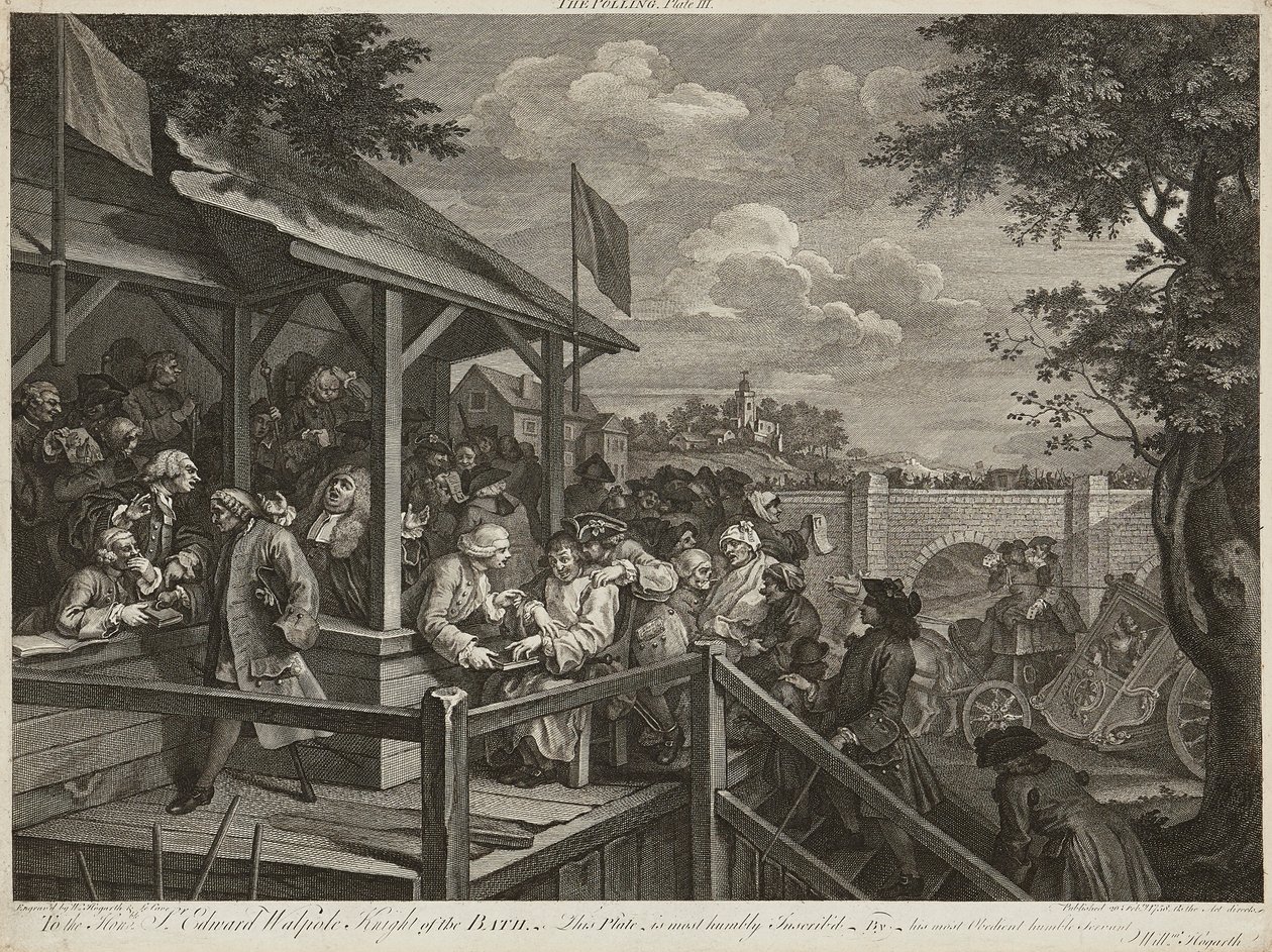 Humours of An Election (Satz von vier) (Gravur) von William Hogarth