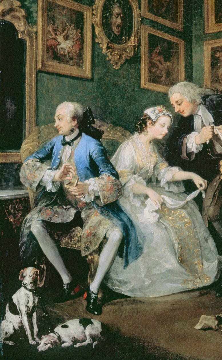 Heirat à la Mode: I - Die Heiratsvereinbarung, ca. 1743 (Detail) von William Hogarth