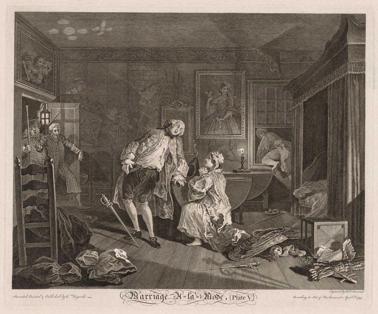 Heirat à la Mode: Der Tod des Earls von William Hogarth