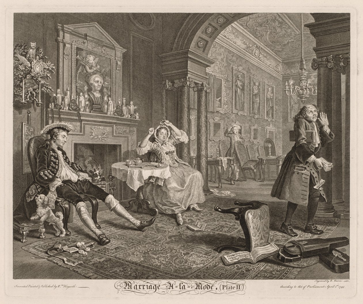 Heirat à la Mode: Platte II, 1745 von William Hogarth