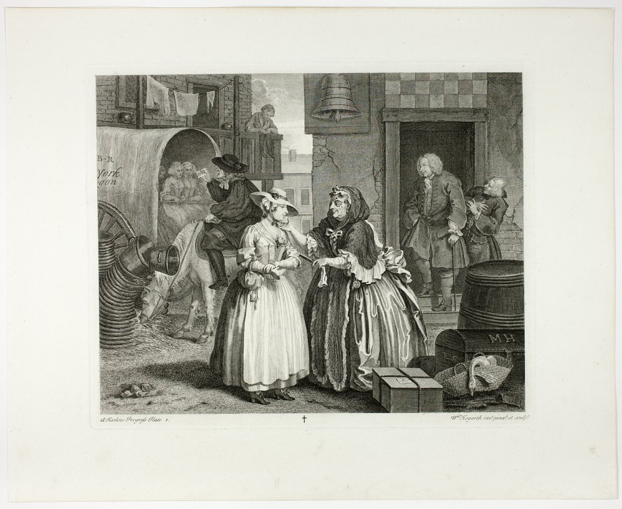 Platte eins, aus Ein Hurenleben von William Hogarth