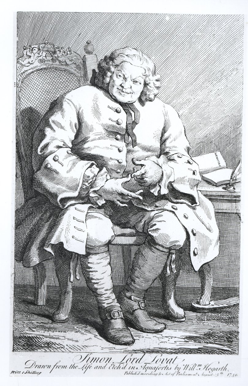 Porträt von Simon Fraser, Lord Lovat (ca. 1667-1747) 25. August 1746 von William Hogarth