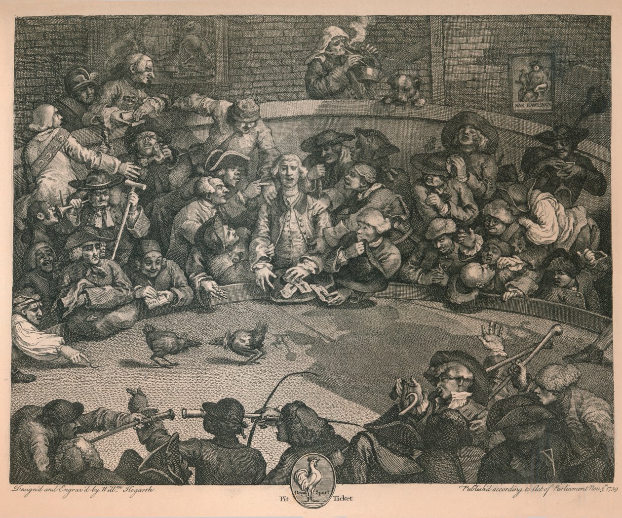 Das Hahnenkampf, 1759 von William Hogarth