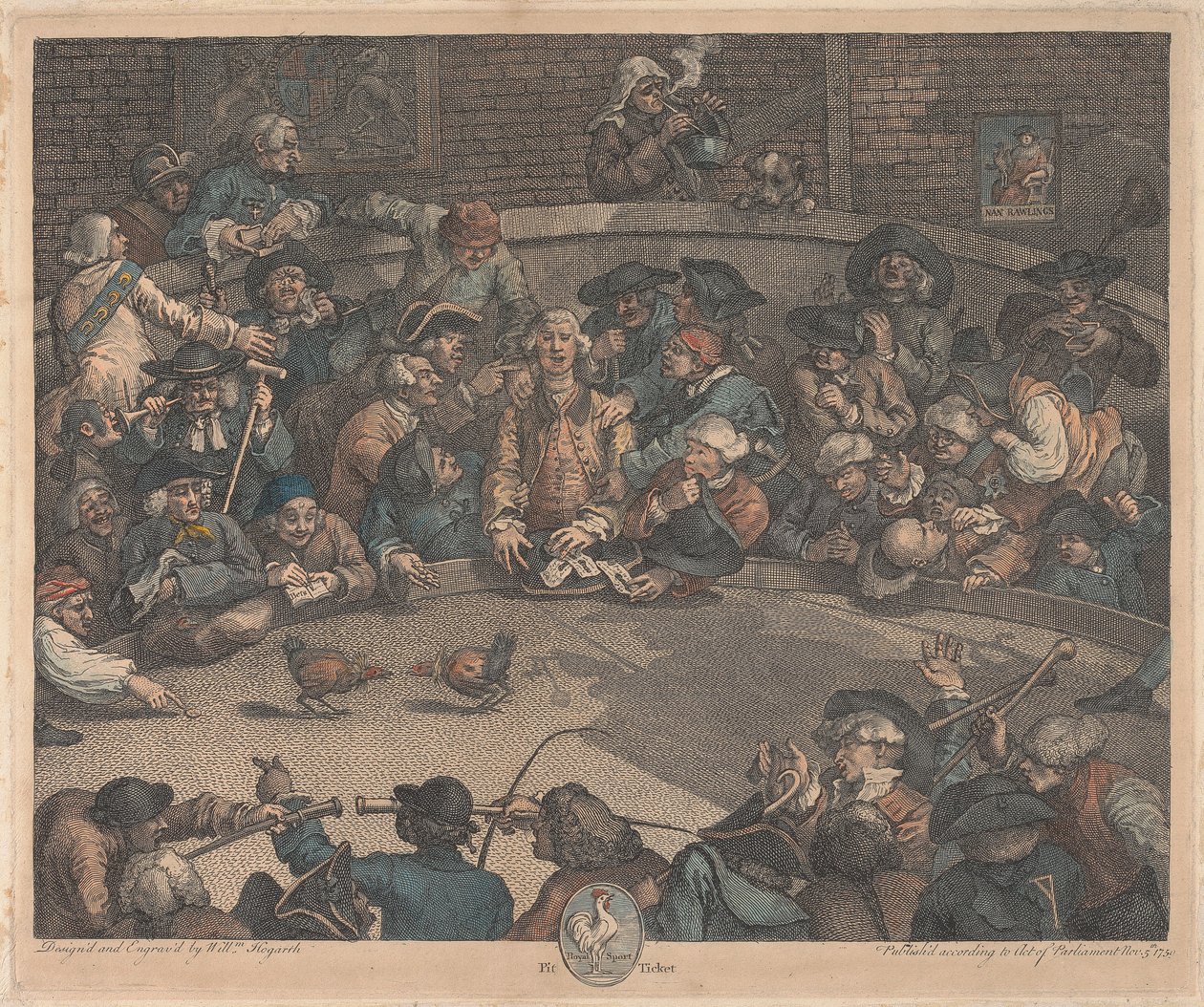 Königlicher Sport, Grubenticket von William Hogarth