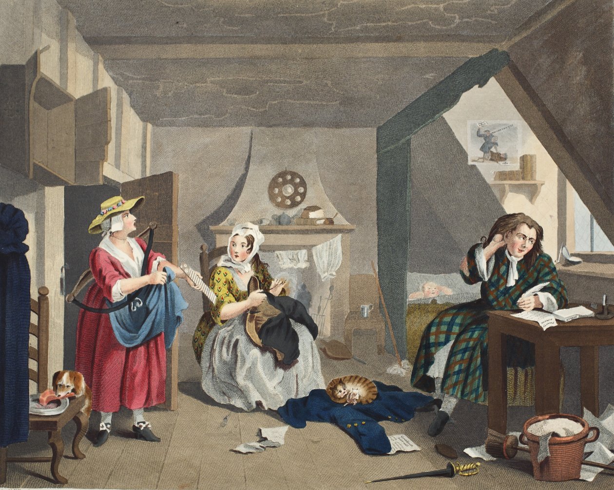 Der bedrängte Dichter, Illustration aus 