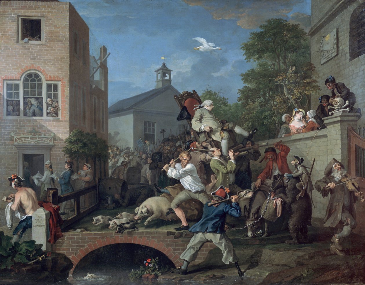 Die Wahl IV: Der Abgeordnete wird gefeiert von William Hogarth