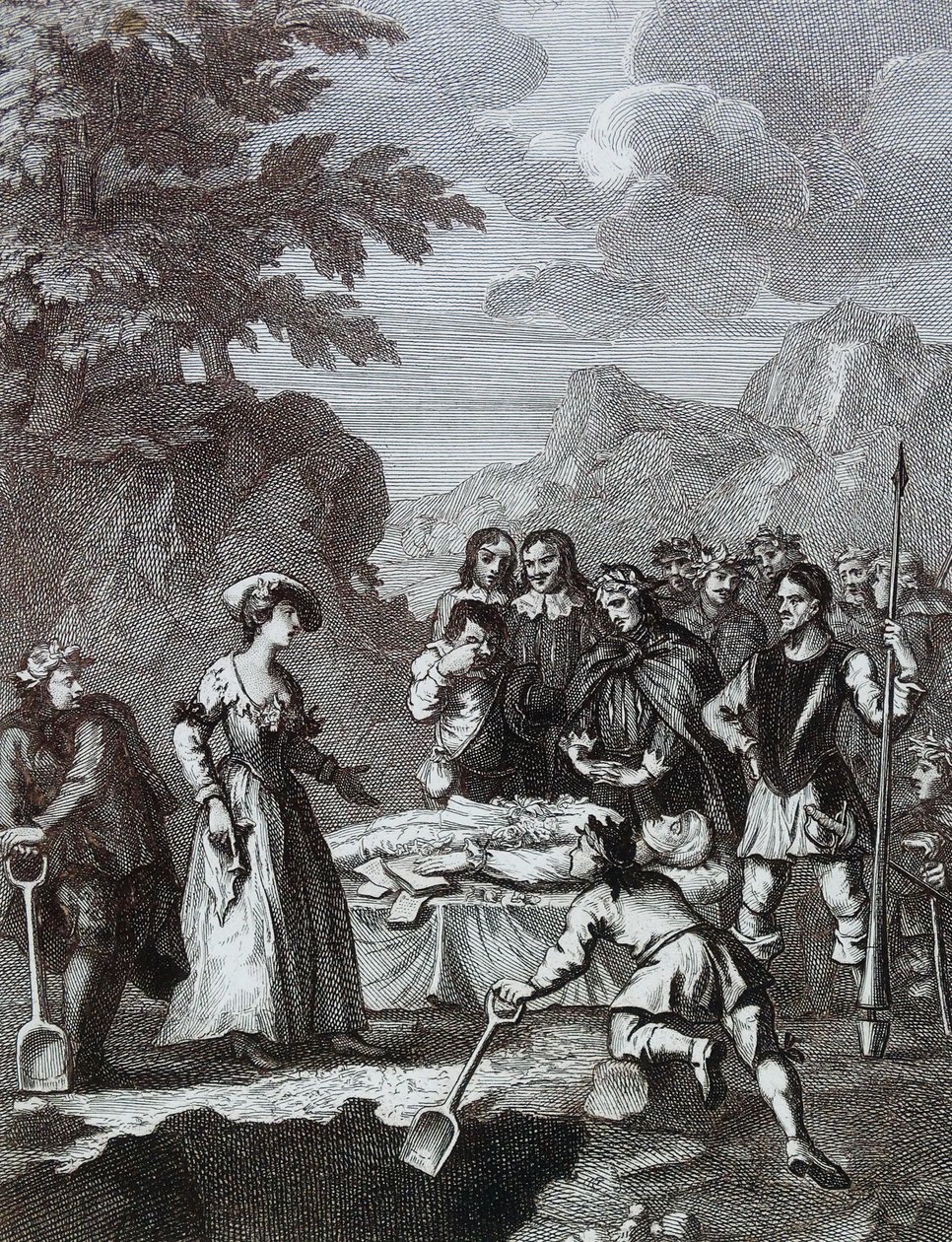 Das Begräbnis von Chyrstom & Marcella verteidigt sich selbst von William Hogarth von William Hogarth
