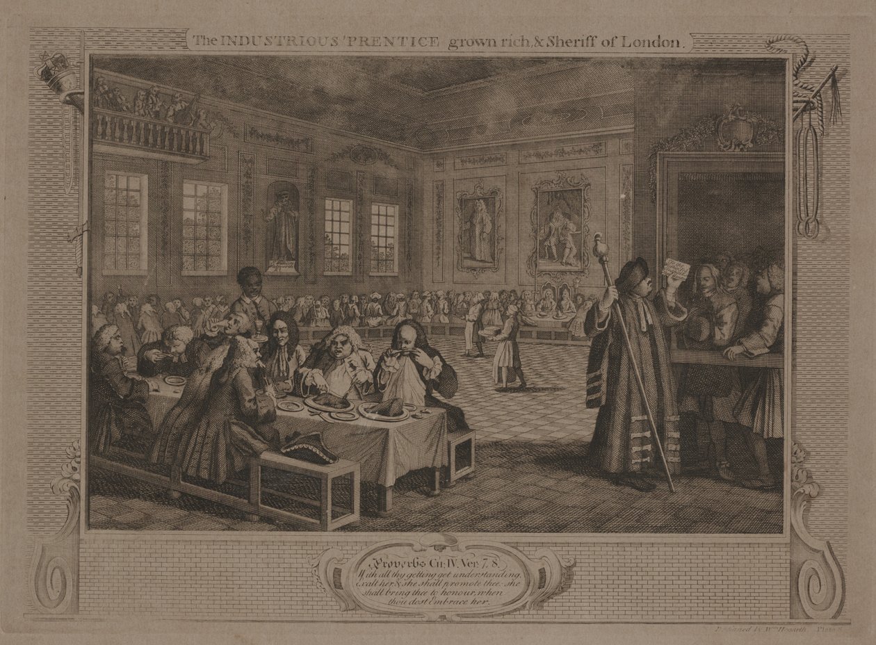 Der fleißige Lehrling, reich geworden und Sheriff von London von William Hogarth