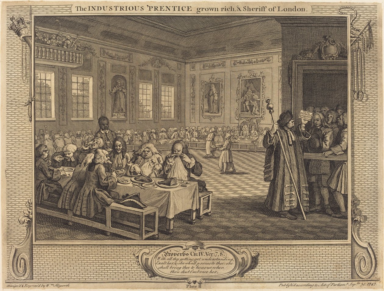 Der fleißige Lehrling wird reich und Sheriff von London von William Hogarth