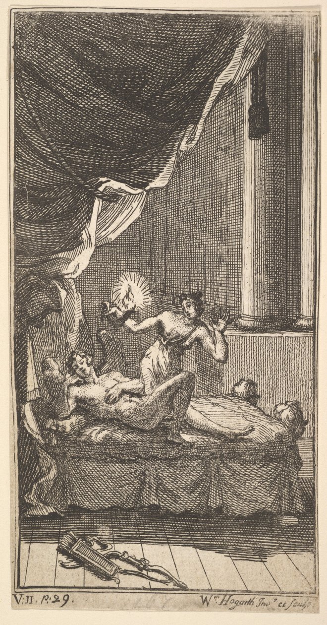 Die neue Metamorphose, Platte 6: Die Geschichte von Amor und Psyche, 1724 von William Hogarth