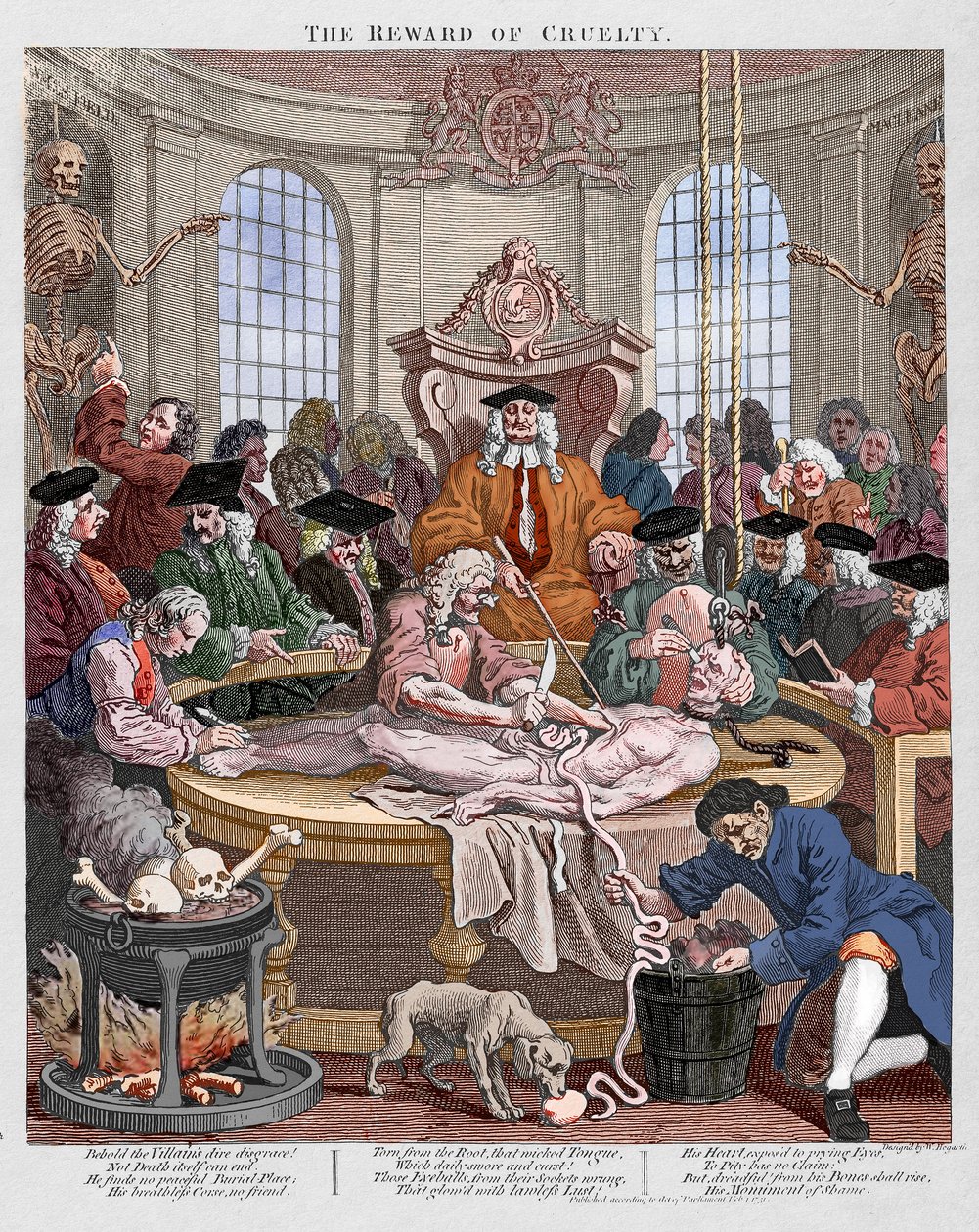 Die Belohnung der Grausamkeit, eine Anatomielektion im Jahr 1750 von Hogarth von William Hogarth