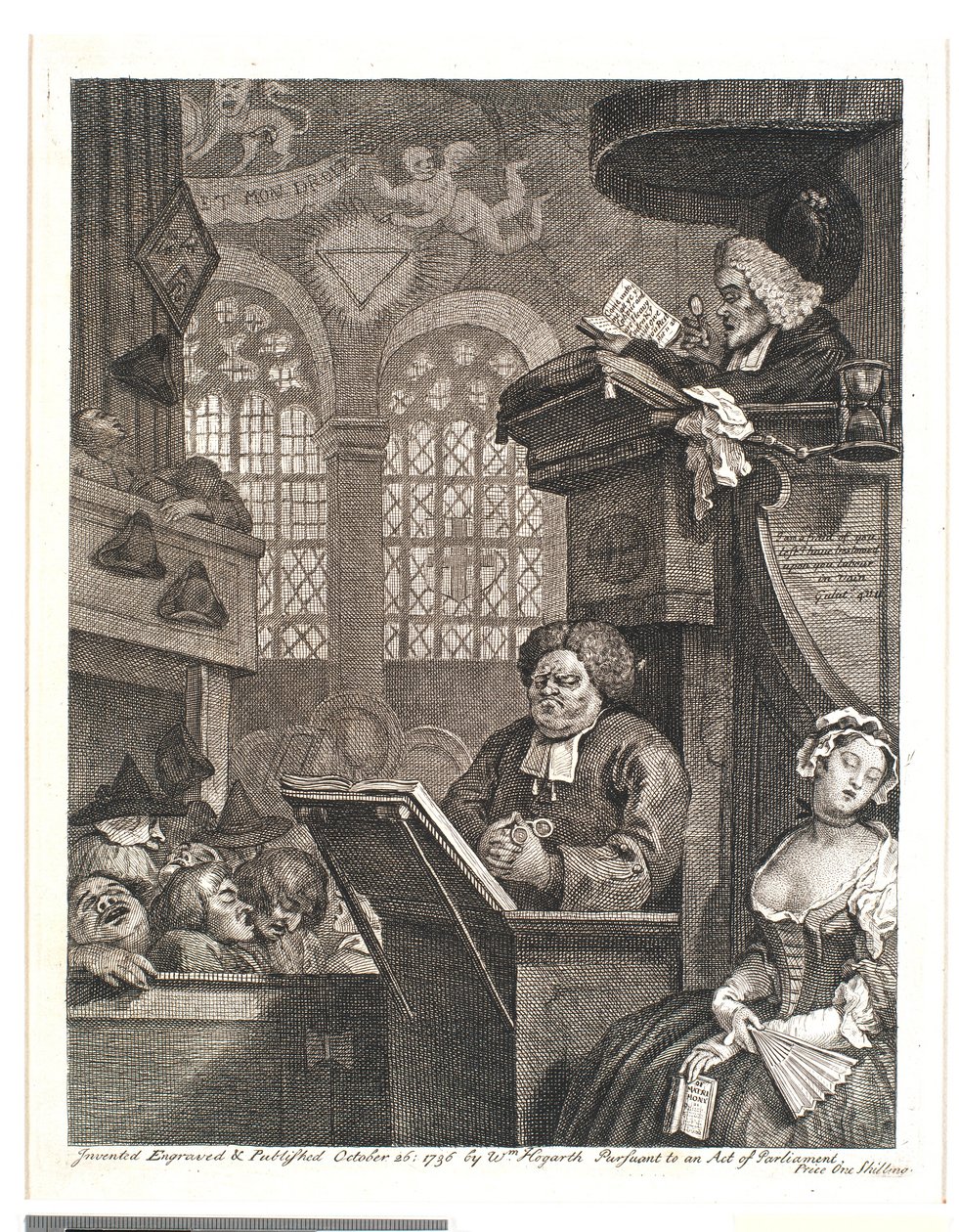 Die schlafende Gemeinde von William Hogarth