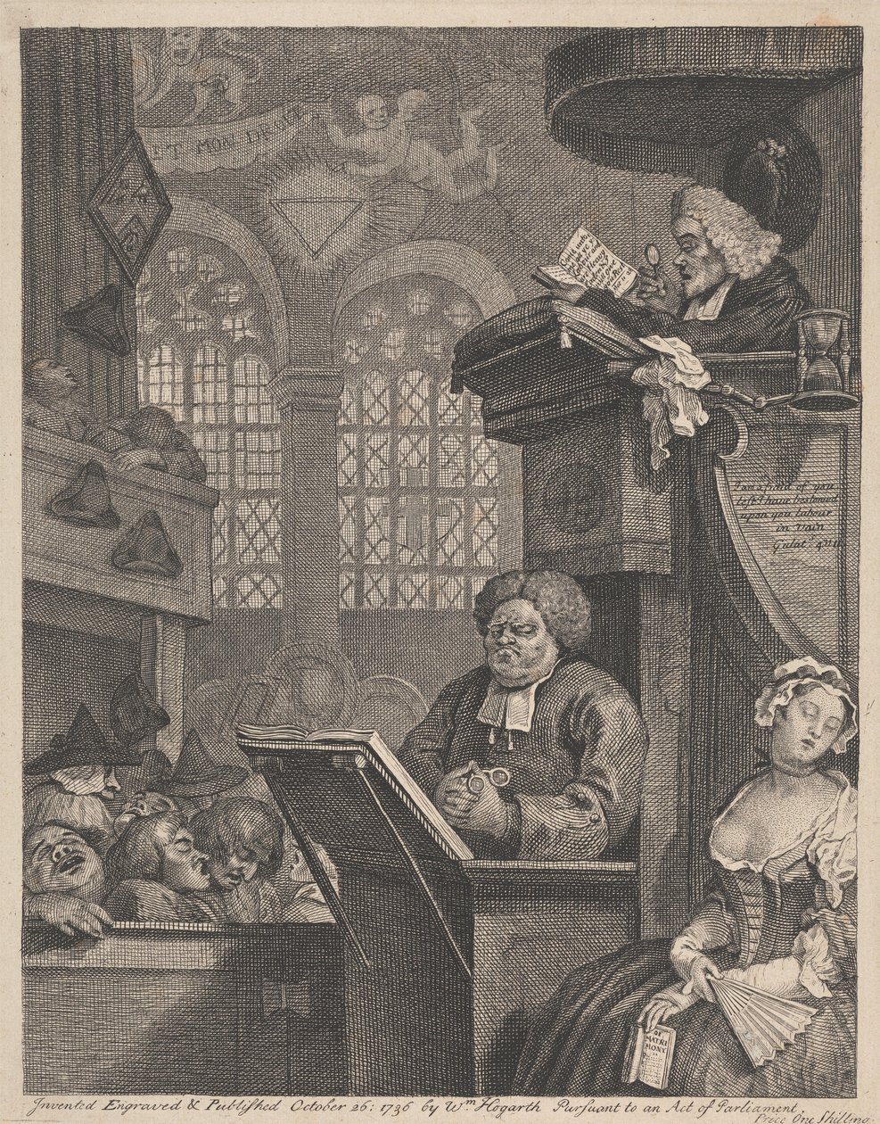 Die schlafende Gemeinde von William Hogarth