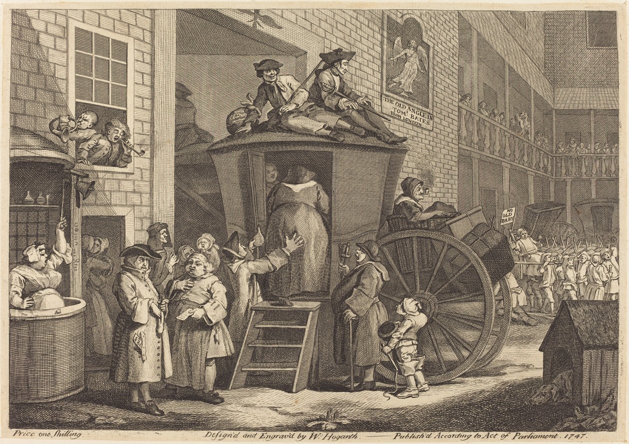 Die Postkutsche oder der Gasthof auf dem Land von William Hogarth