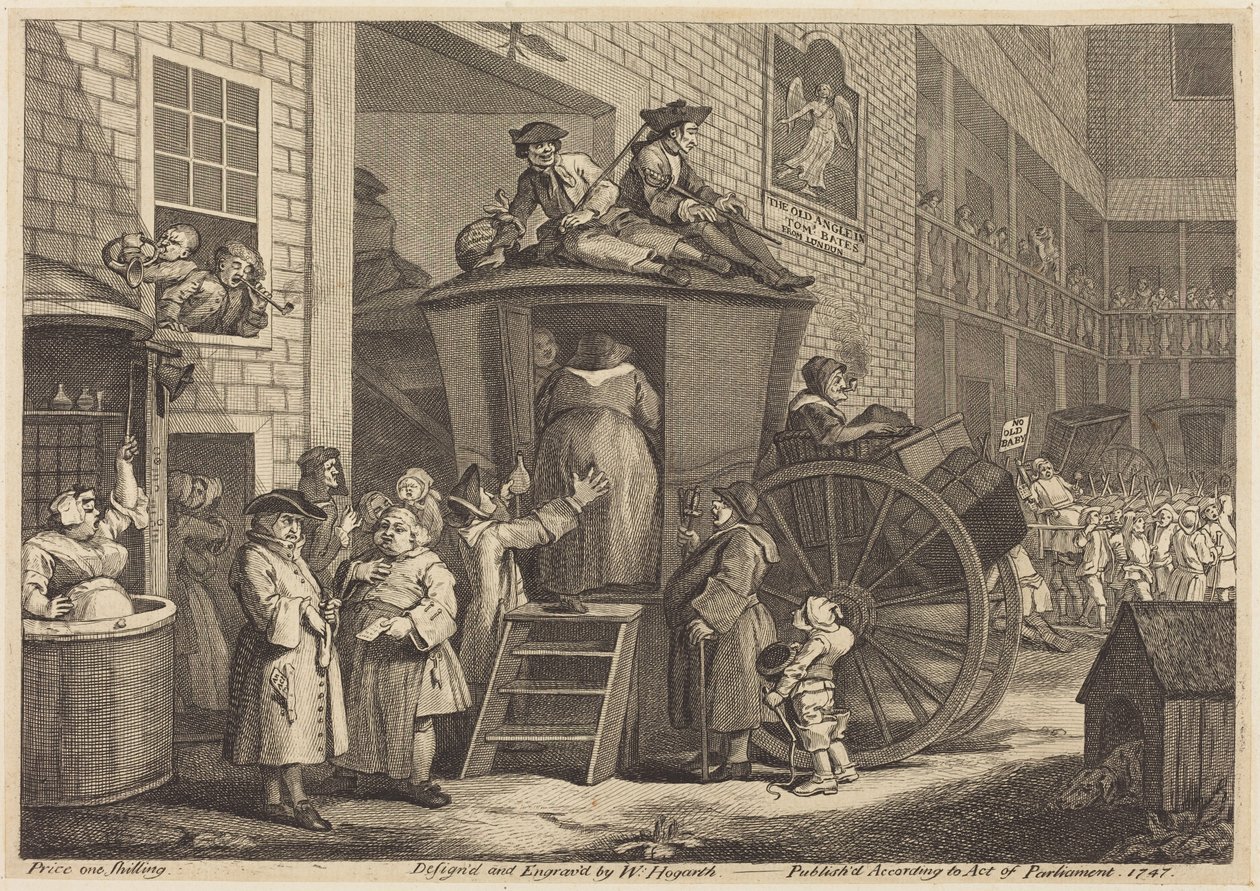 Die Postkutsche oder der Landgasthof von William Hogarth
