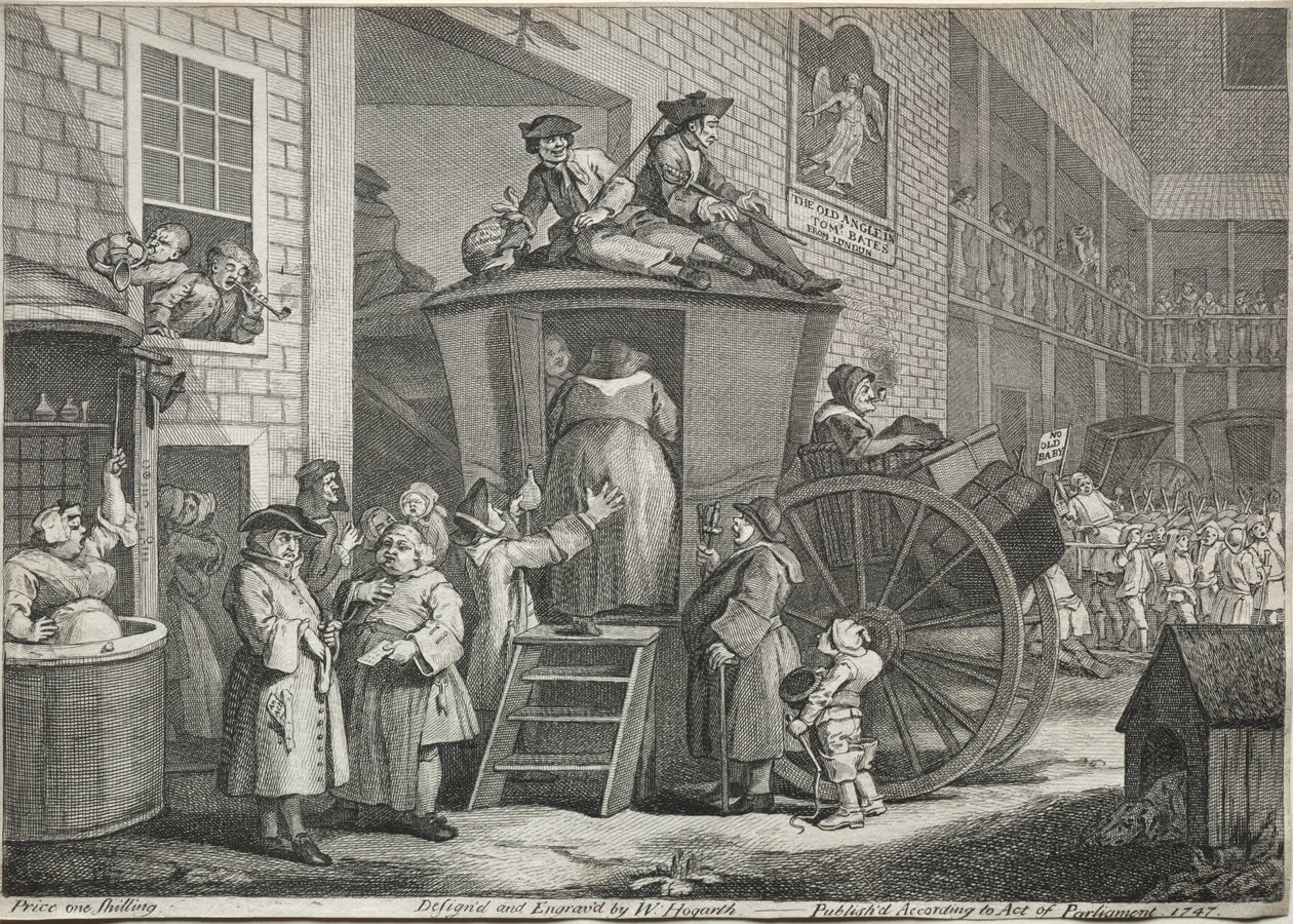 Die Postkutsche, 1747 von William Hogarth
