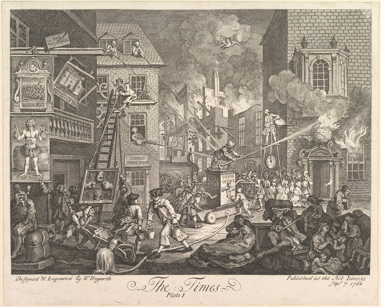 Die Zeiten, Platte 1 von William Hogarth