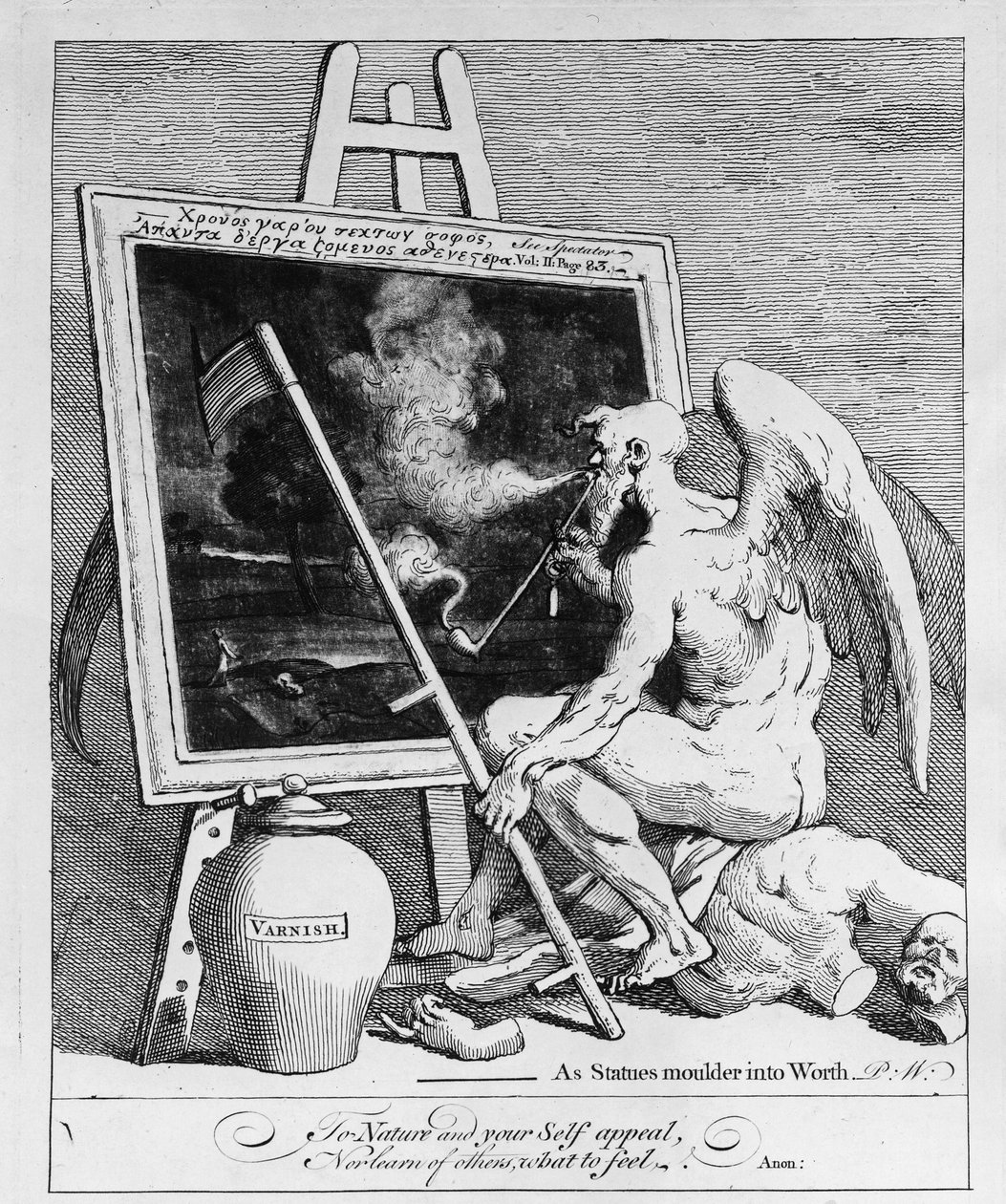 Zeit raucht ein Bild, 1761 von William Hogarth