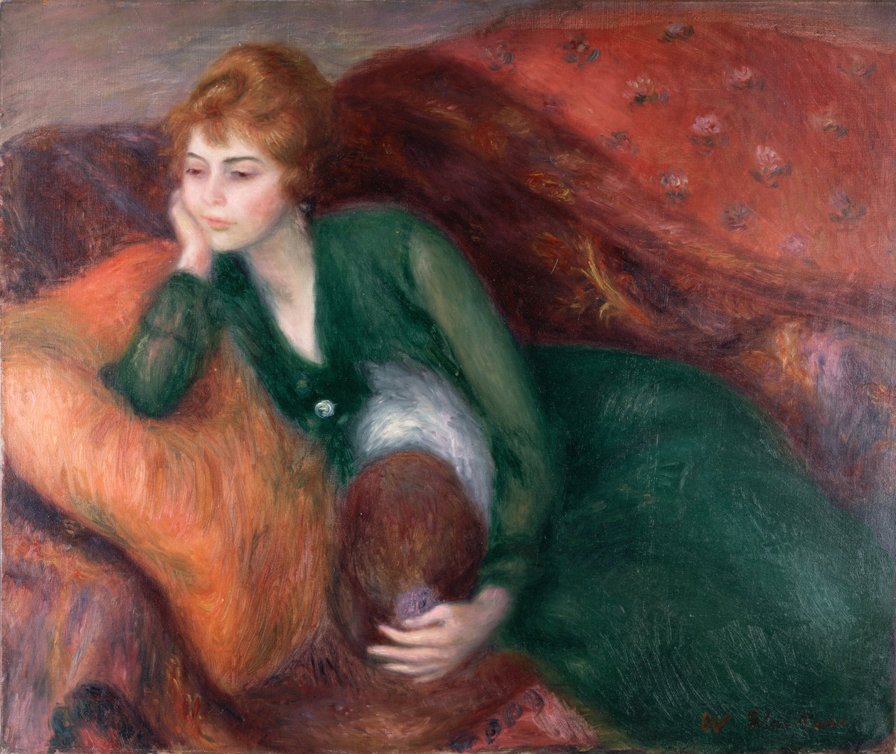 Junge Frau in Grün, um 1915 von William James Glackens