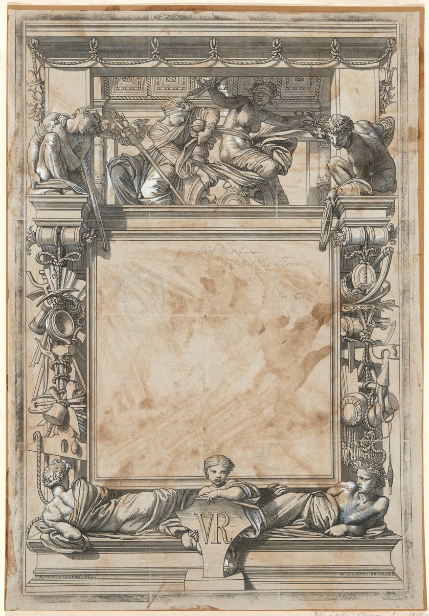 Entwurf für die Ehrenurkunde der London International Exhibition von 1862 von William James Linton