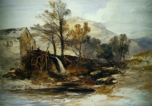 Eine Wassermühle in Nordwales von William James Muller