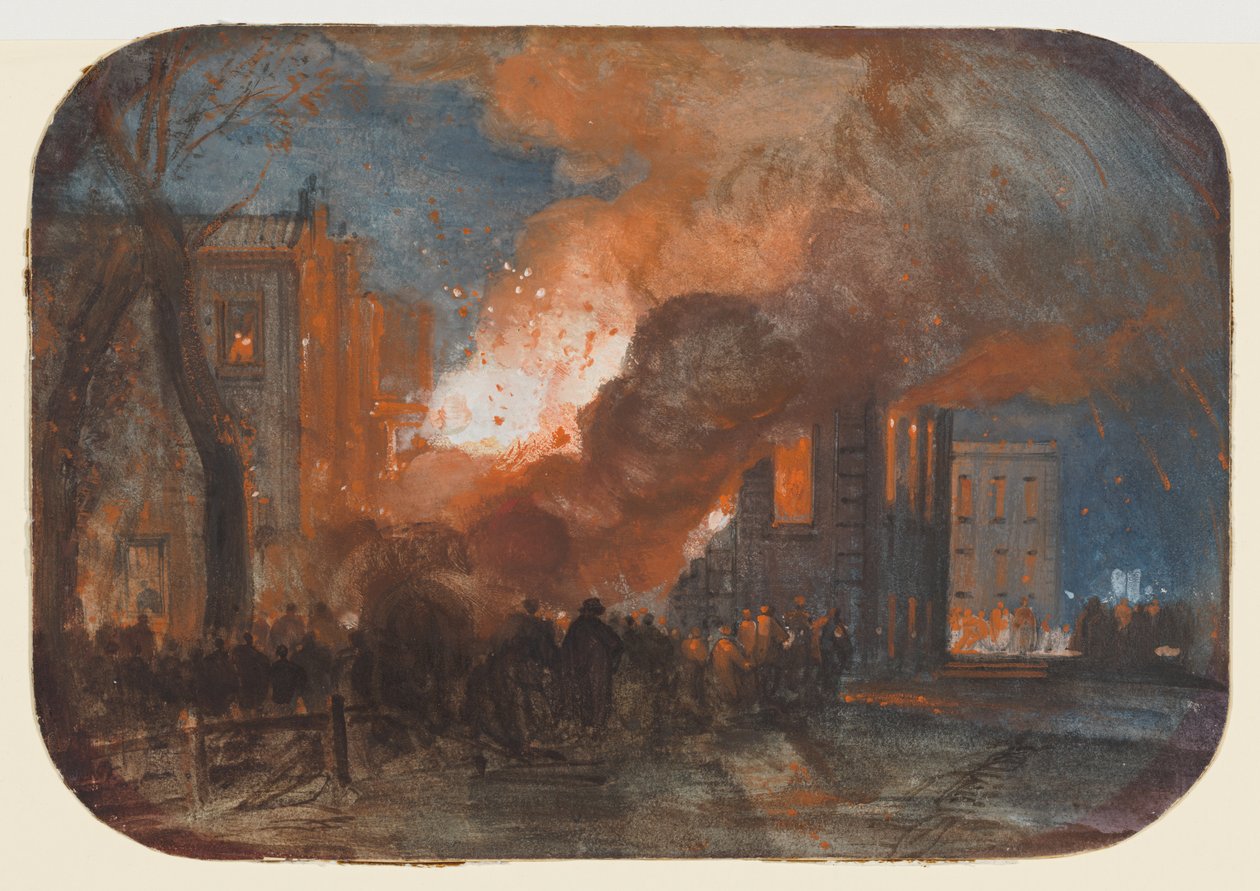 Der Brand des Mansion House am Queen Square in Bristol von William James Muller