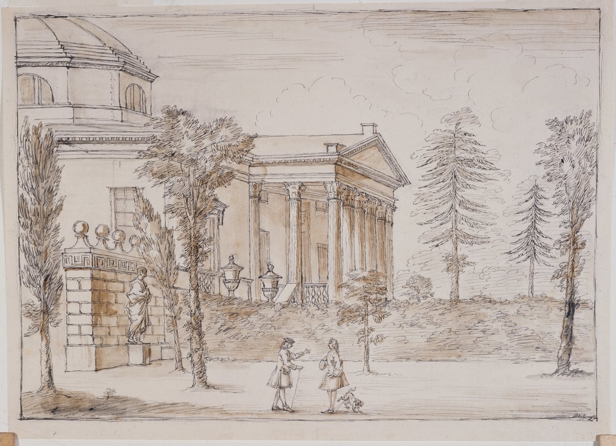 Chiswick, Blick auf die Villa von der Palladio-Statue-Seite von William Kent