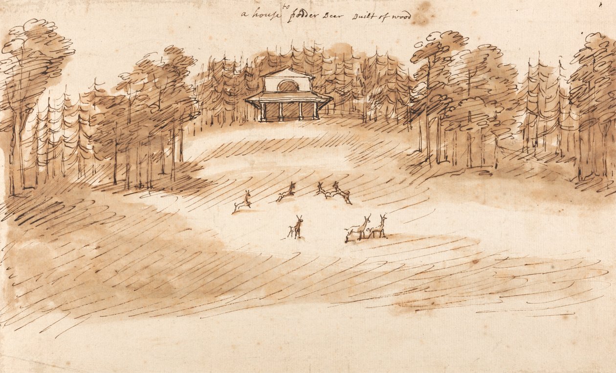 Entwurf für einen Pavillon in einem Hirschpark von William Kent