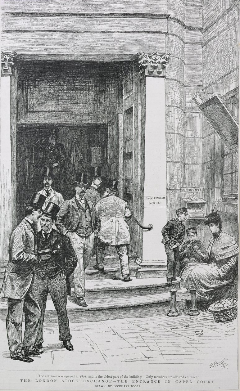 Eingang zur Börse in Capel Court, 1891 von William Lockhart Bogle