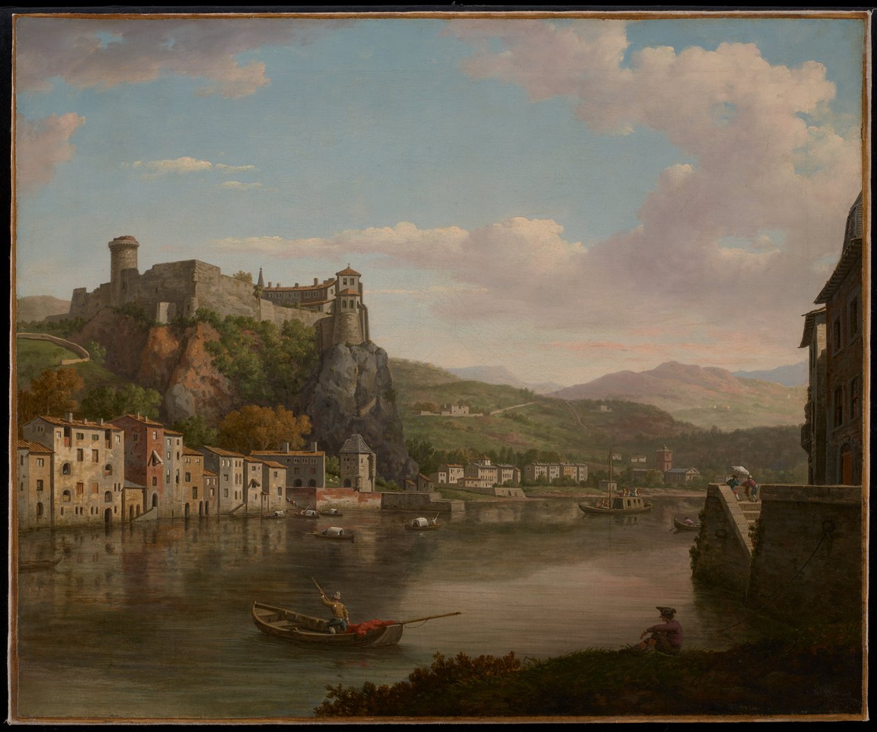Blick auf die Saône und das Château Pierre-Scize (Lyon, Frankreich) von William Marlow