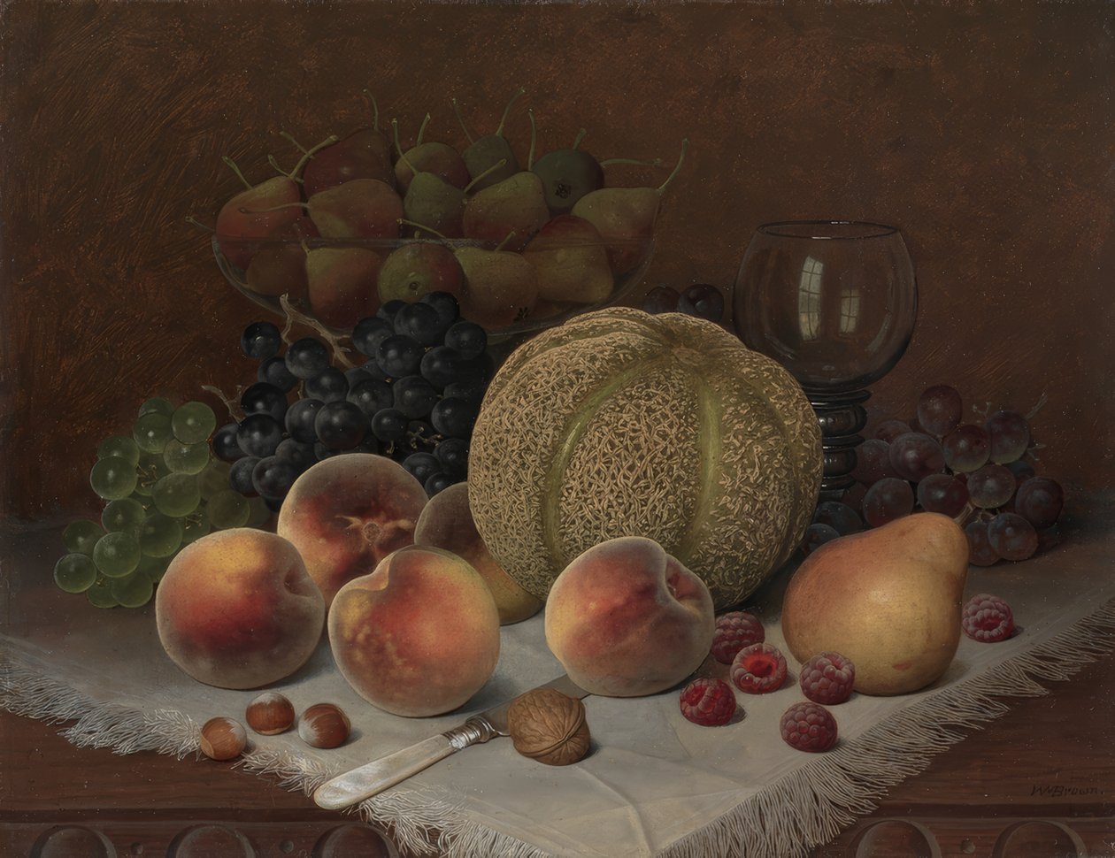 Stillleben mit Cantaloupe von William Mason Brown