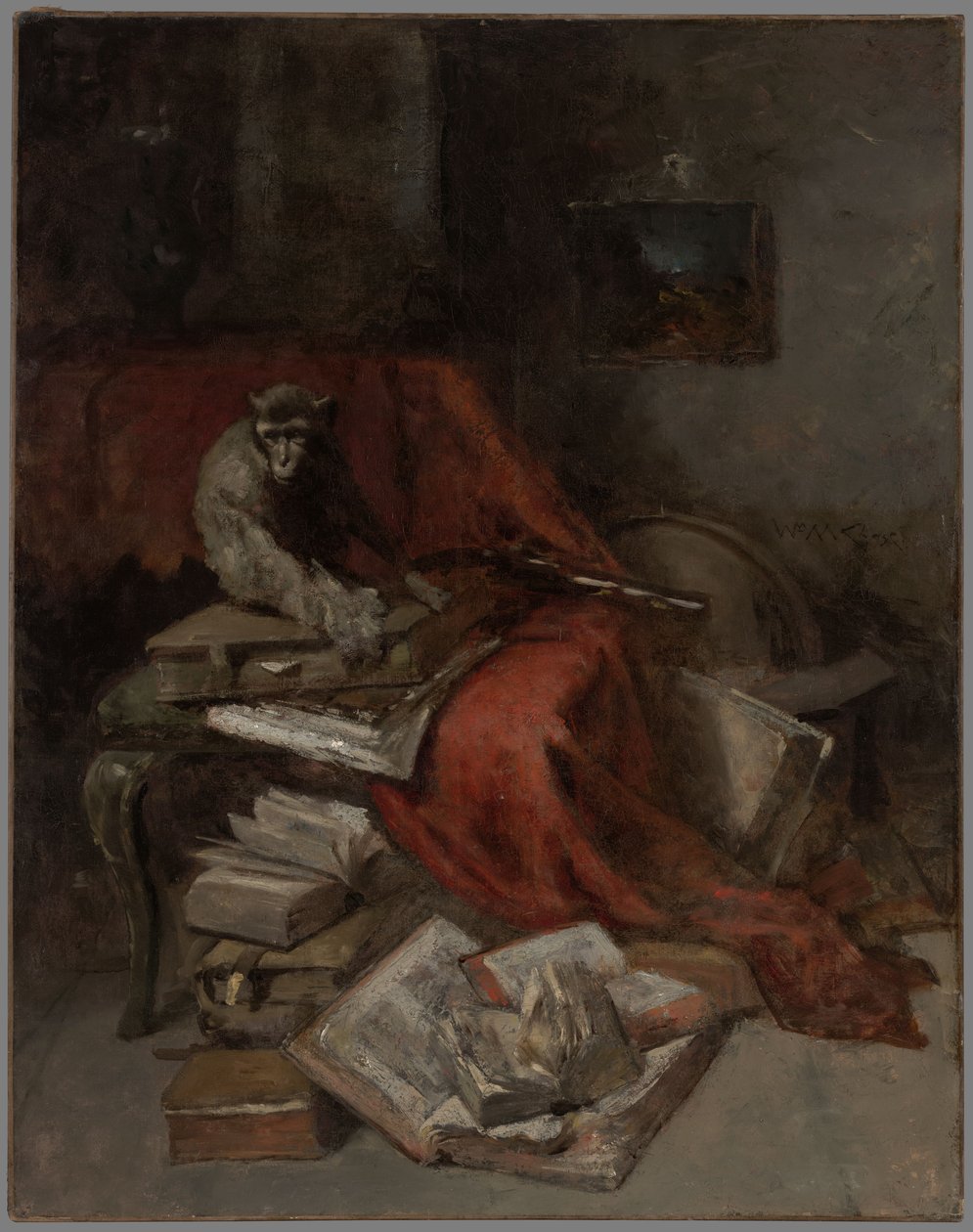 Affenspiel mit der Literatur von William Merritt Chase