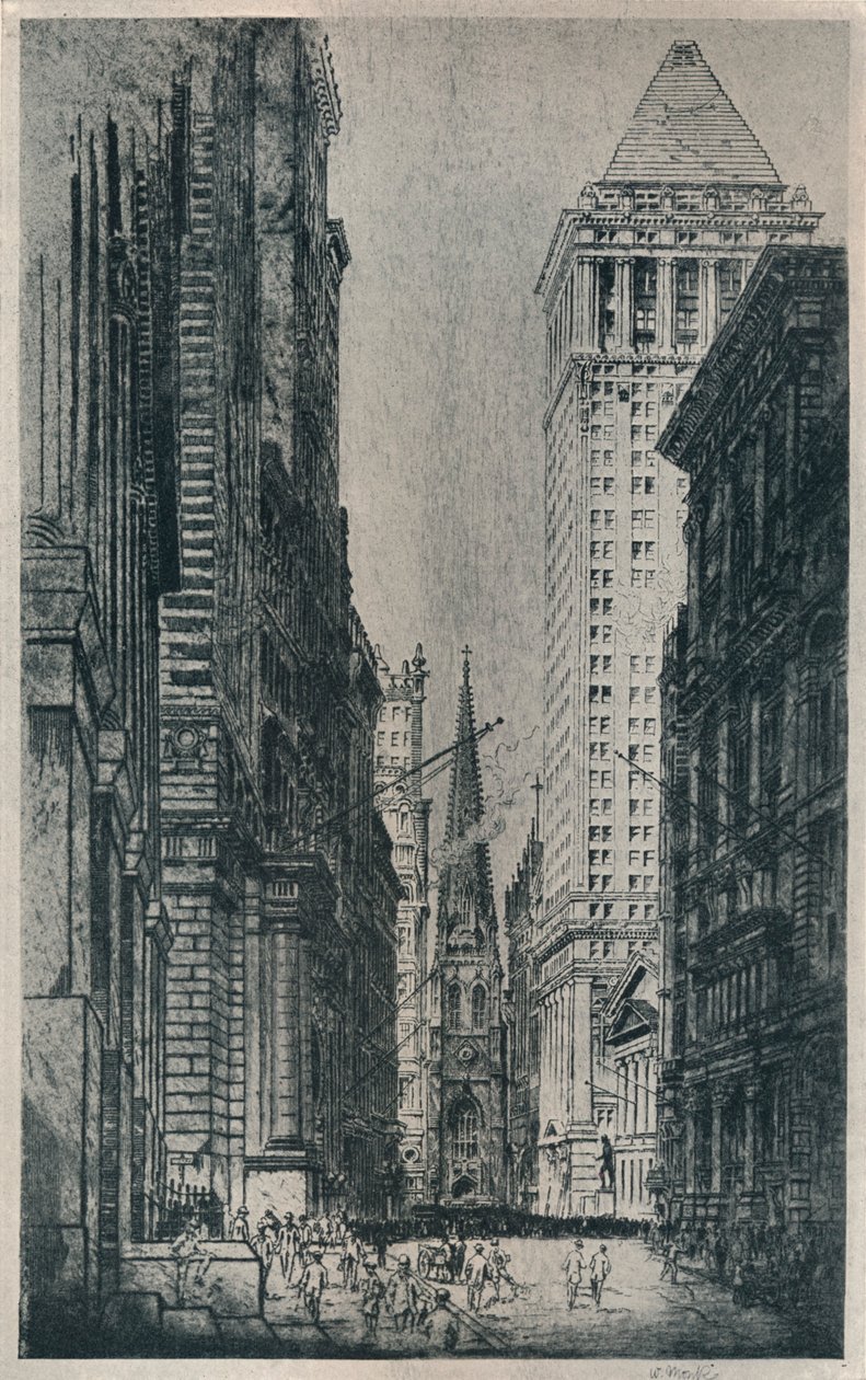 Wall Street, New York, ca. 1913 von William Monk
