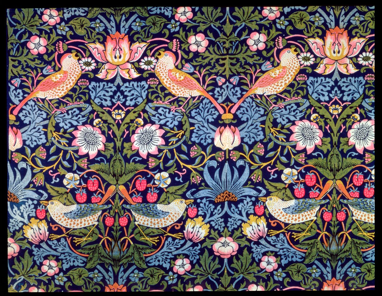 Der Erdbeerdieb, Textildesign von William Morris, 1883 von William Morris