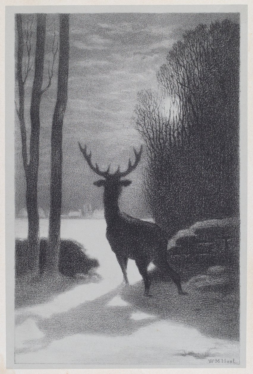 Hirsch im Mondlicht von William Morris Hunt