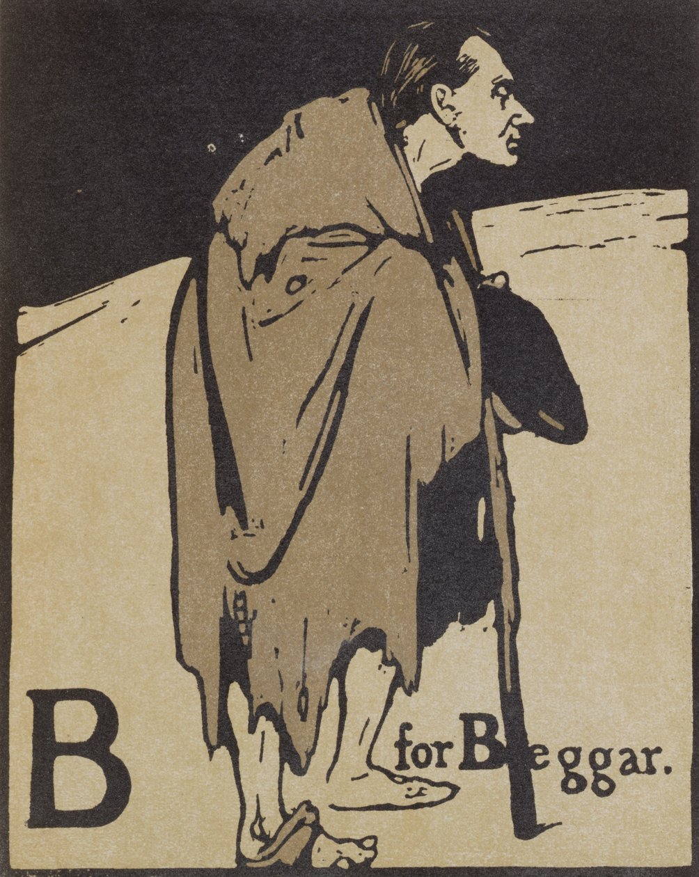 B steht für Bettler, Illustration aus 