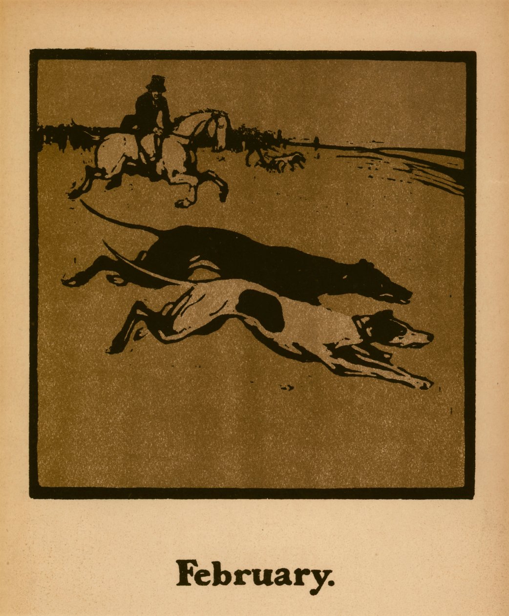 Coursing (Februar), ca. 1898 von William Nicholson