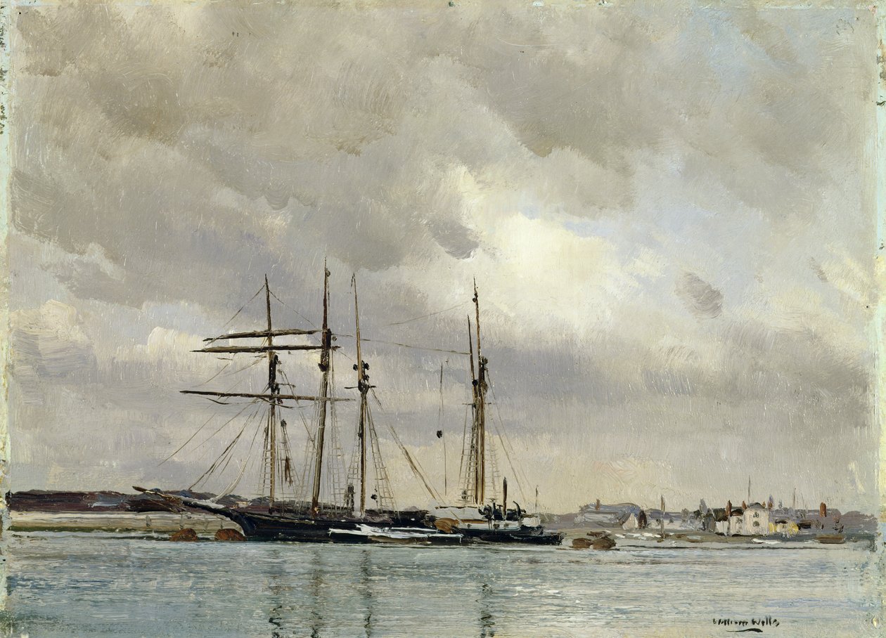 Boote im Hafen, Beladen von China-Tonerde, ca. 1900 von William Page Atkinson Wells
