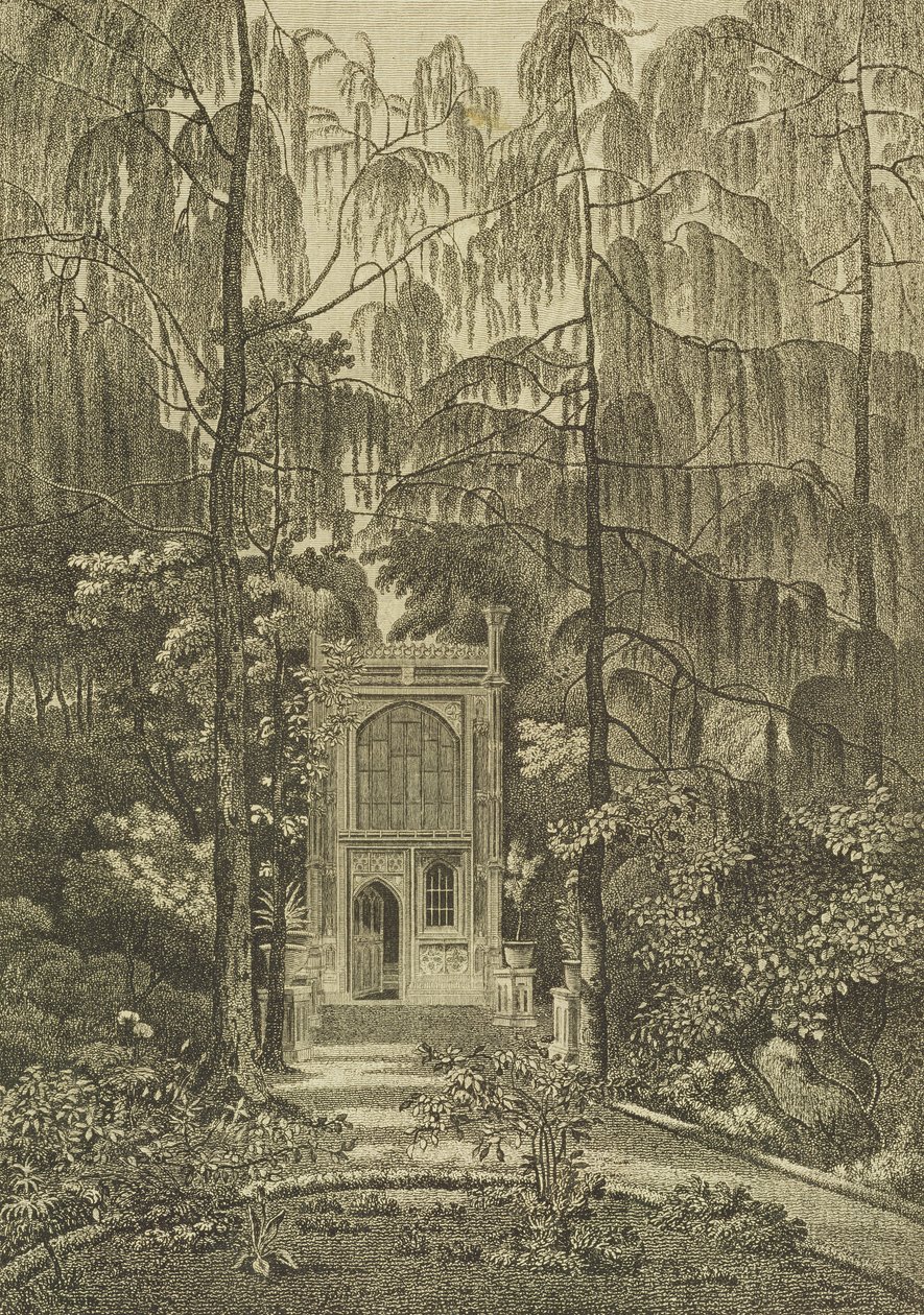 Ansicht der Kapelle im Garten von Strawberry Hill, graviert von Godfrey, 1784 von William Pars