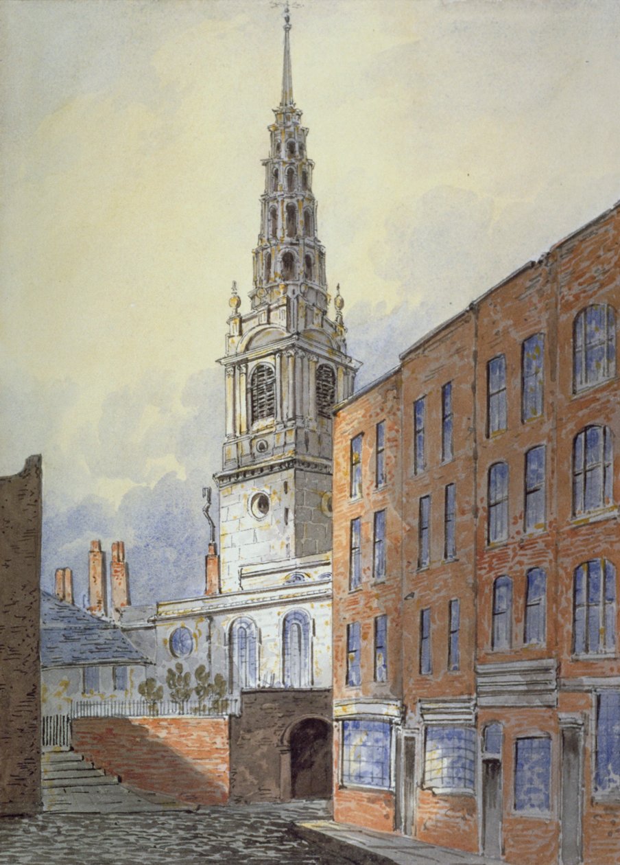 Kirche St. Bride, Fleet Street, City of London, ca. 1815 von William Pearson