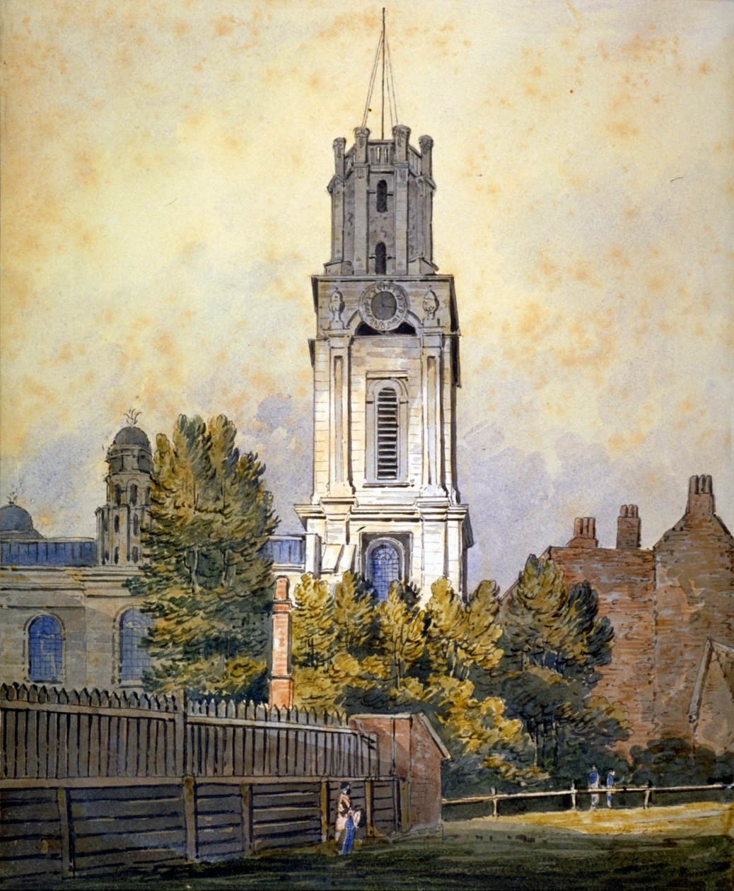 Kirche St. Georg im Osten, Stepney, London, ca. 1815 von William Pearson