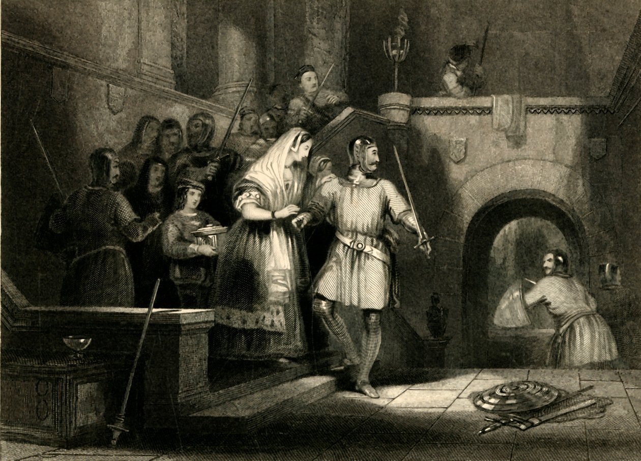 Rettung der Gräfin De Burgh aus der Burg Montgomery, 1836 von William Radclyffe