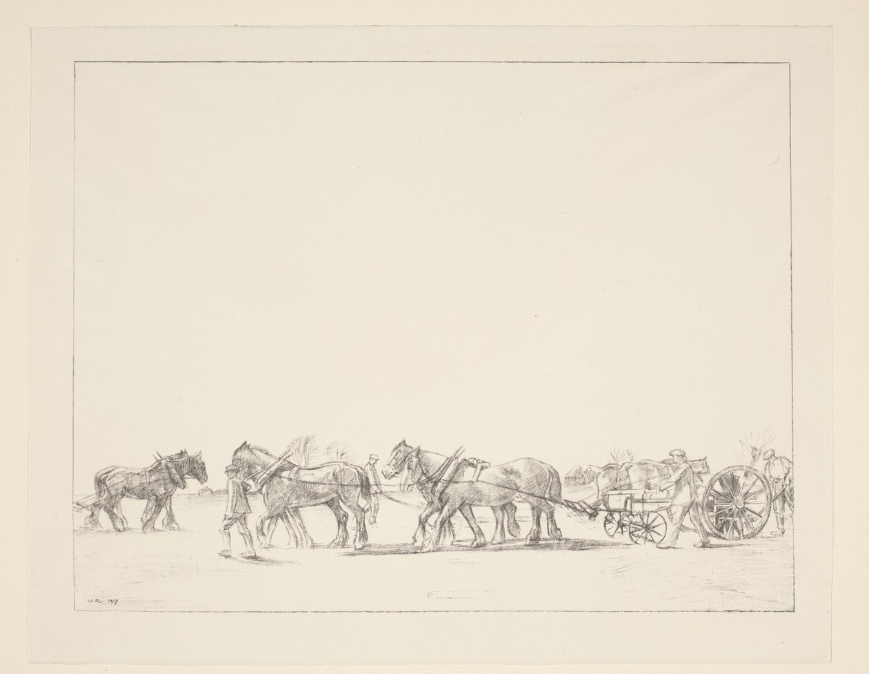 Säen mit Hilfe von Zugpferden von William Rothenstein
