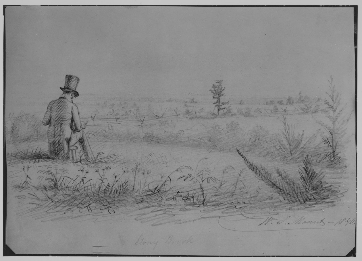 Künstler beim Skizzieren in Stony Brook, New York (aus dem McGuire-Sammelalbum) von William Sidney Mount